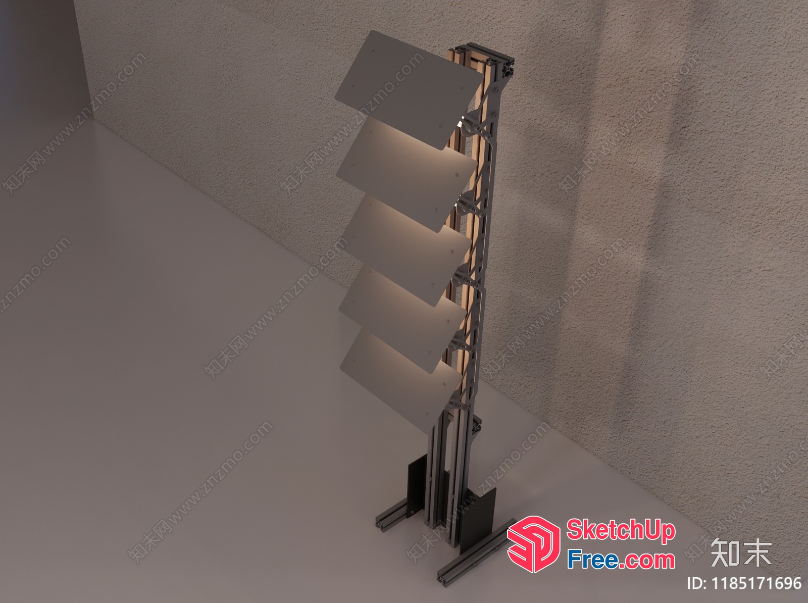 Modern Floor Lamp With Slatted Shade 3D SketchUp File
