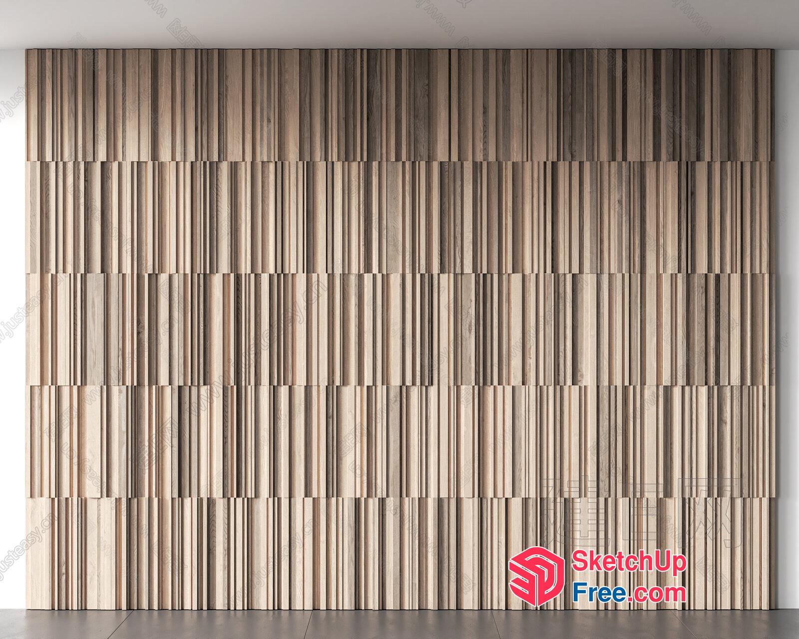 Modern Wood Paneling Interior Design 3D SketchUp File