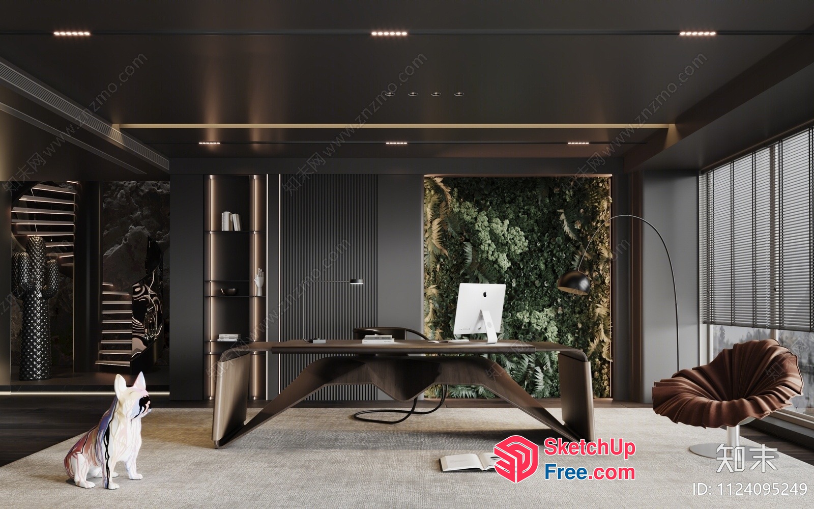 Modern Office Space With Sleek Furniture And Natural Elements 3D SketchUp File