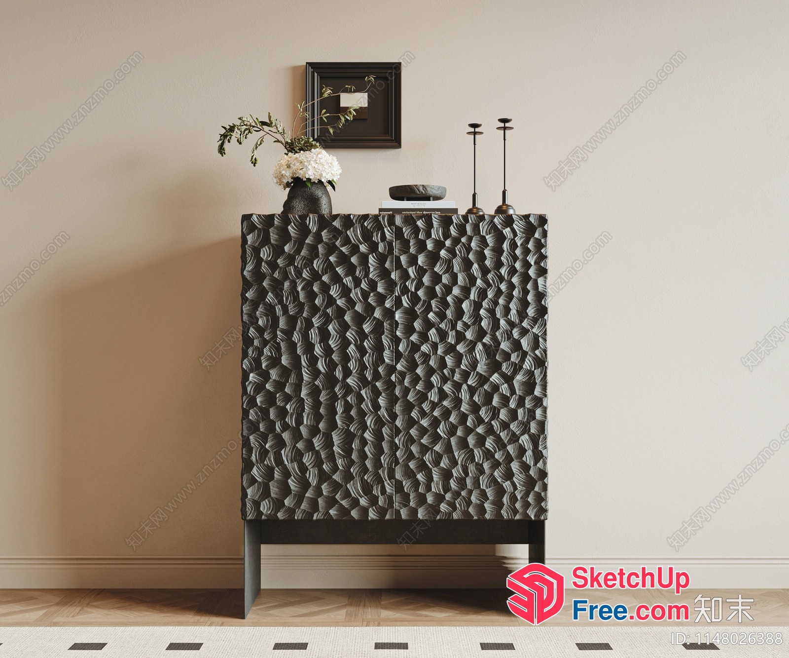 Decorative Sideboard With Unique Pattern 3D SketchUp File