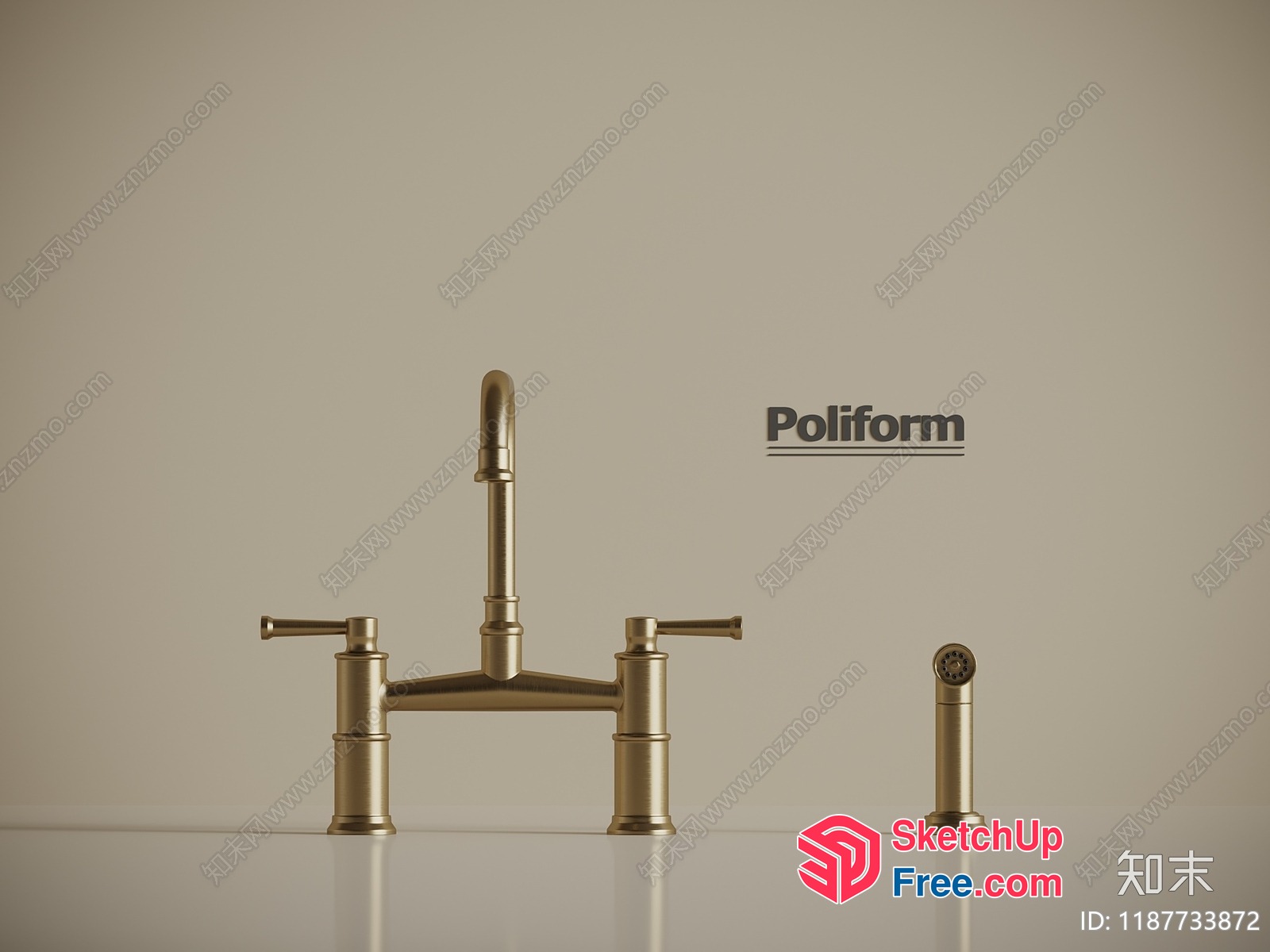 Poliform Brass Faucet 3D SketchUp File