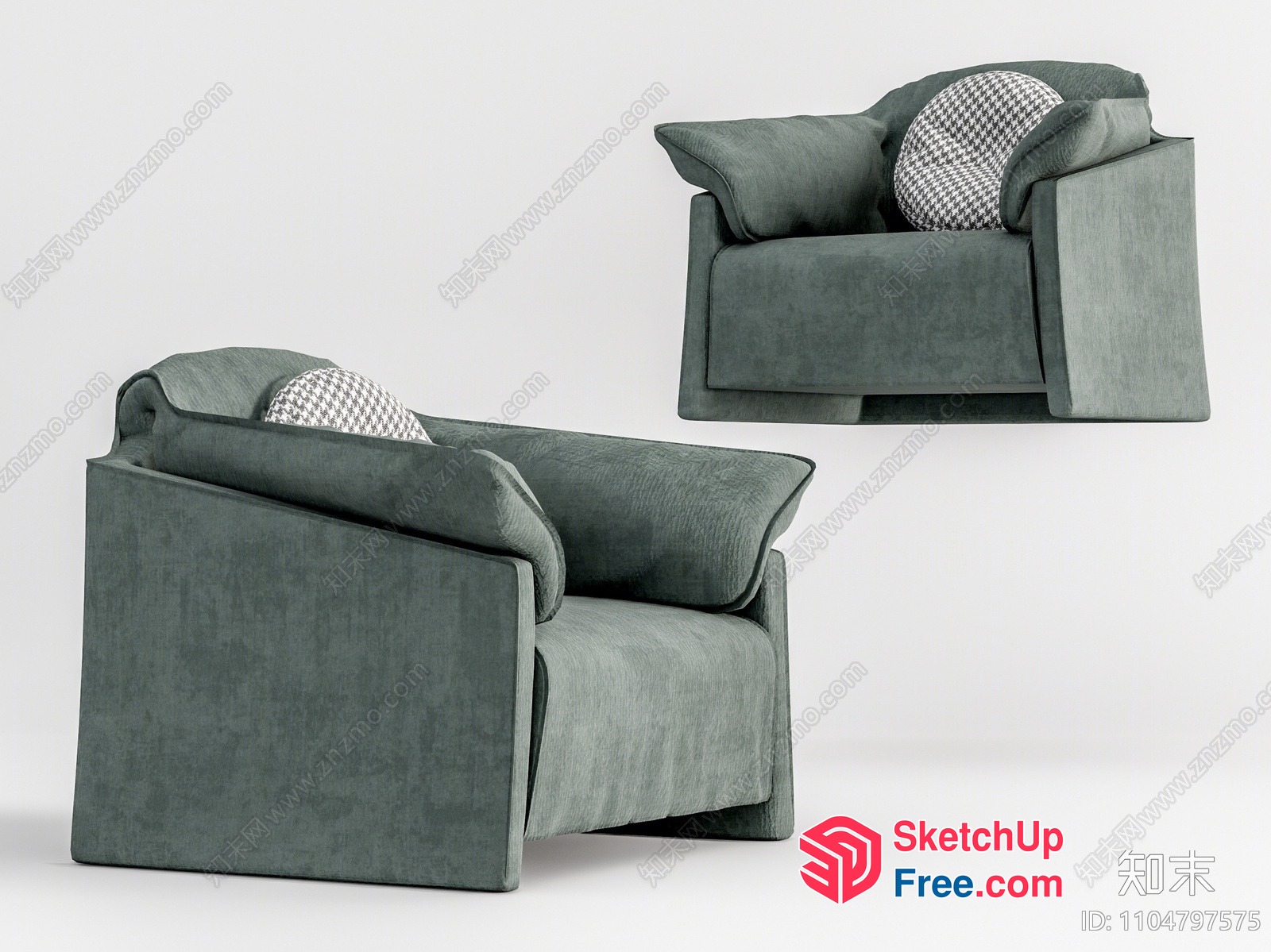 Modern Minimalist Living Room Sofa Set 3D SketchUp File