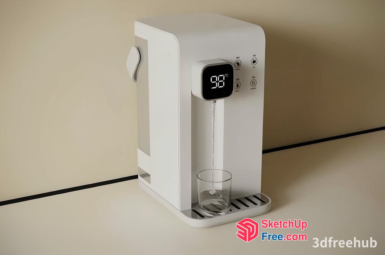 Modern Water Dispenser With Digital Display 3D SketchUp File
