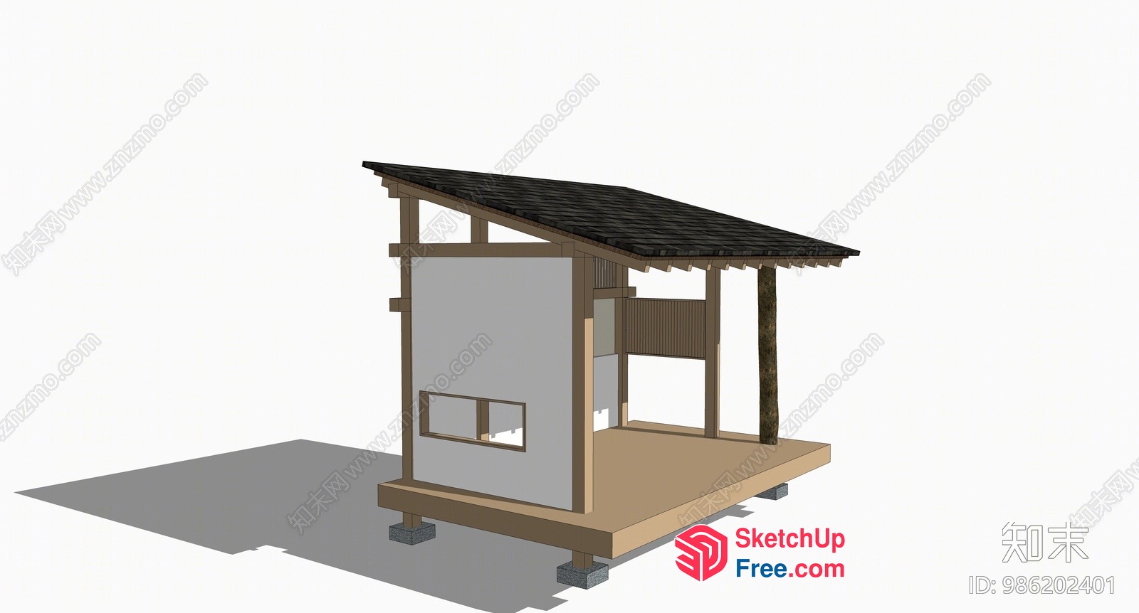 Japanese Style Homestay Exterior 3D SketchUp File
