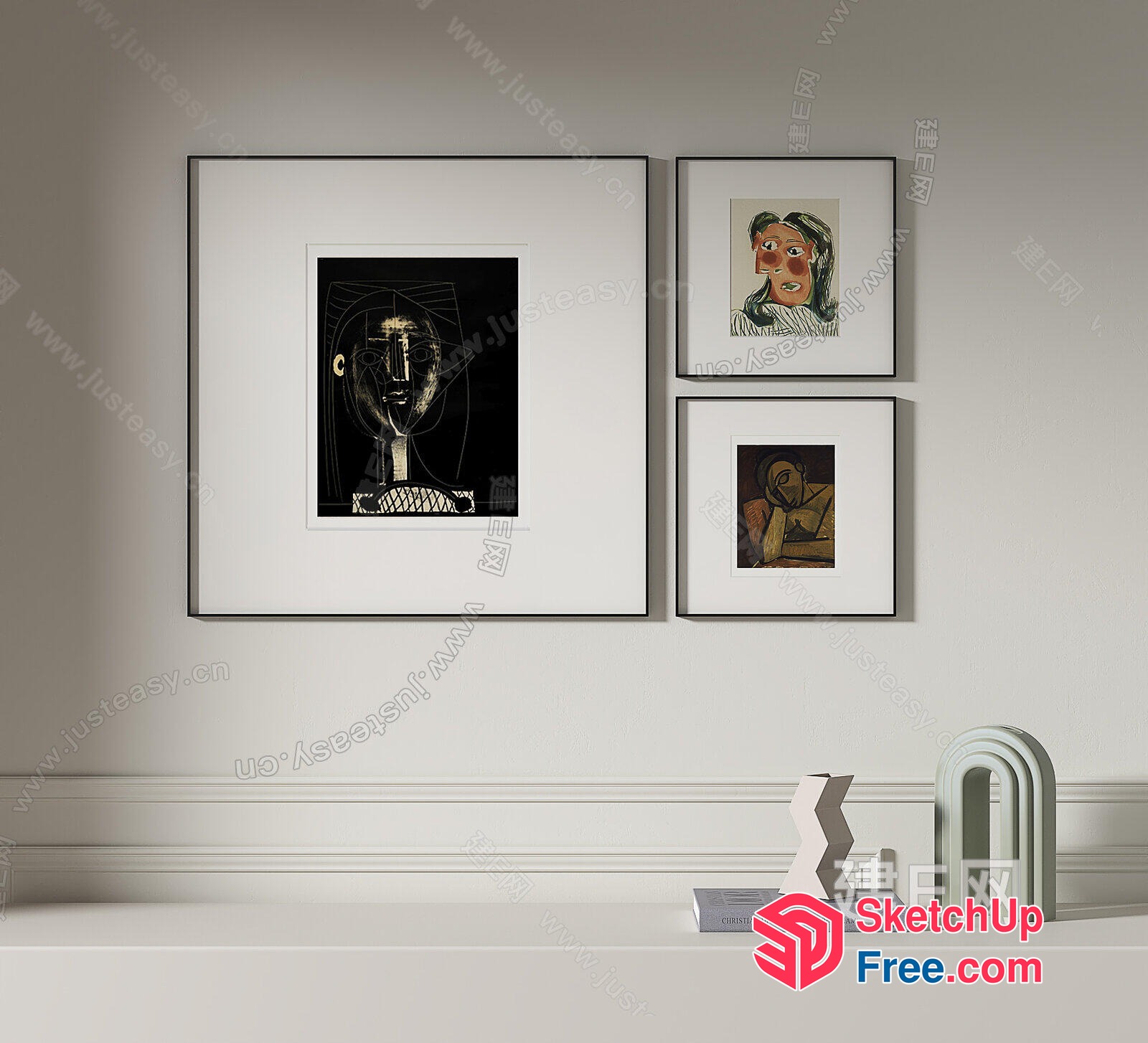 Modern Minimalist Artwork Display 3D SketchUp File