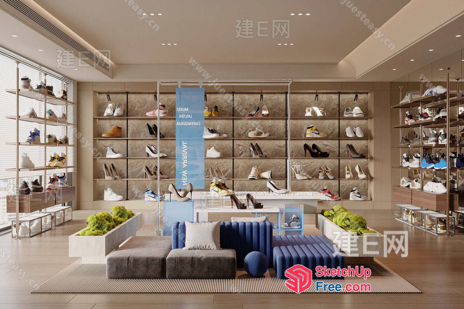 Luxurious Shoe Store Interior 3D SketchUp File