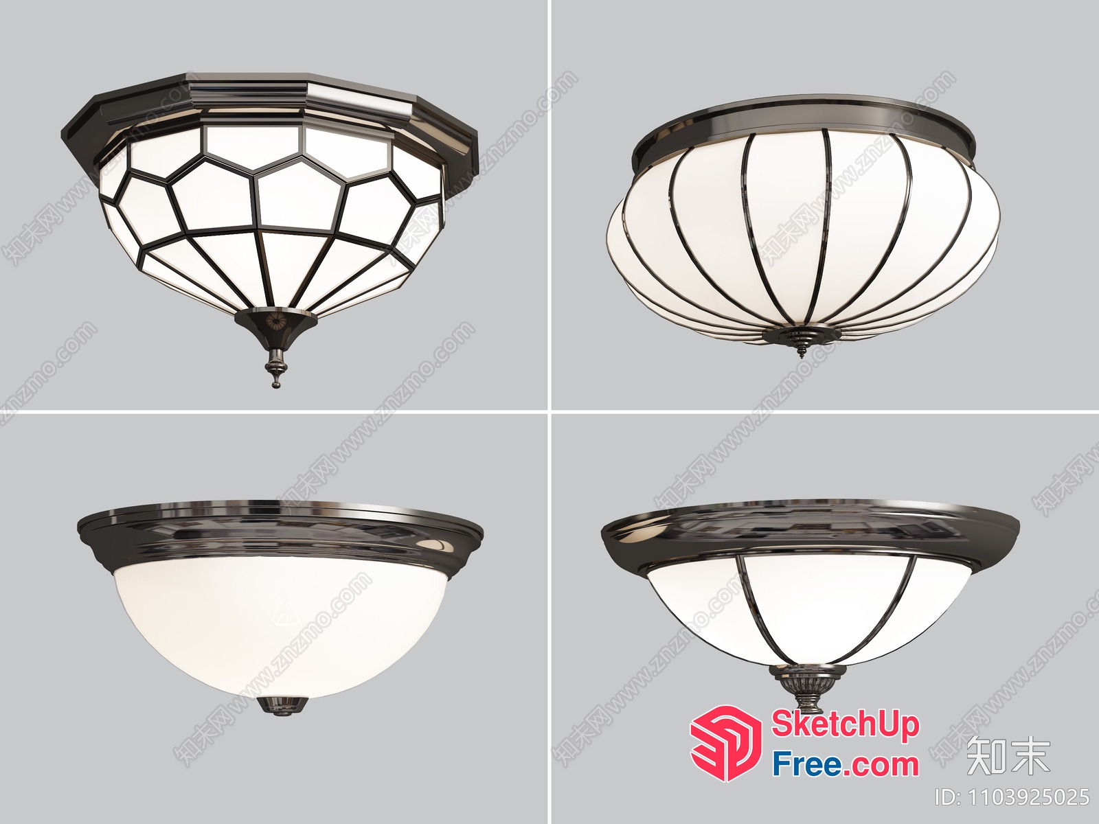 Four Ceiling Lights In Different Styles 3D SketchUp File