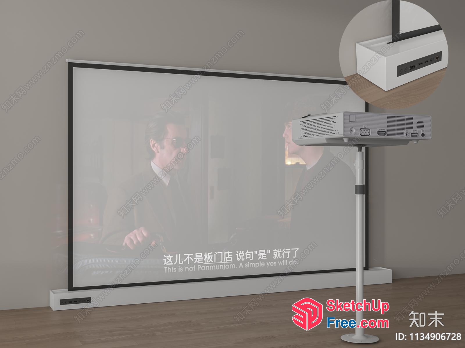 Projector Screen And Stand Setup 3D SketchUp File
