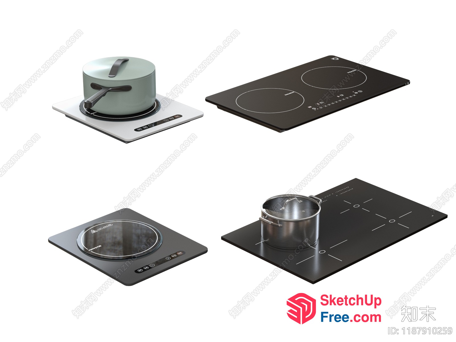 Modern Electric Stove Set 3D SketchUp File