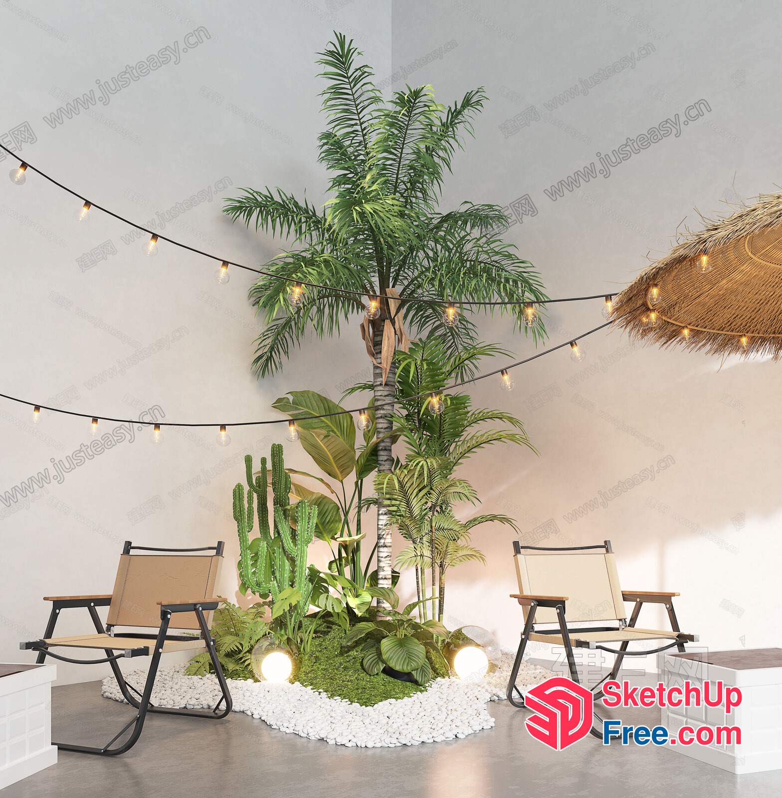 Tropical Oasis Interior 3D SketchUp File