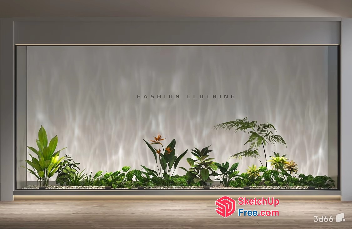 Fashionable Tropical Plants In A Modern Interior 3D SketchUp File