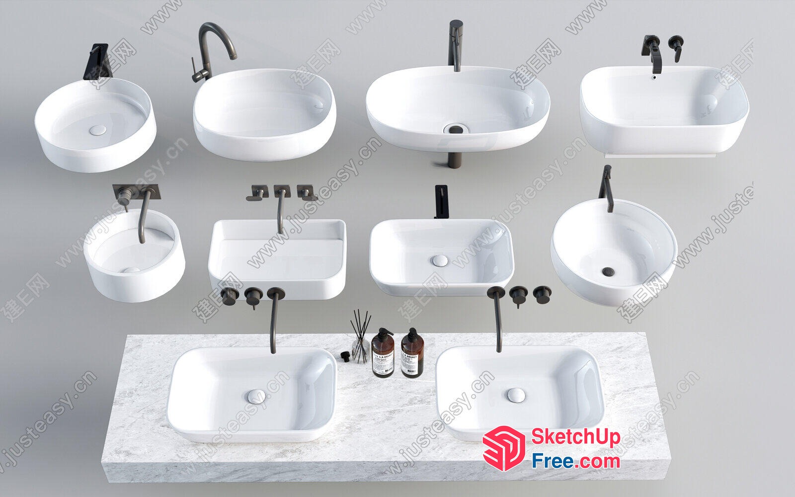 Modern Bathroom Fixtures Collection 3D SketchUp File