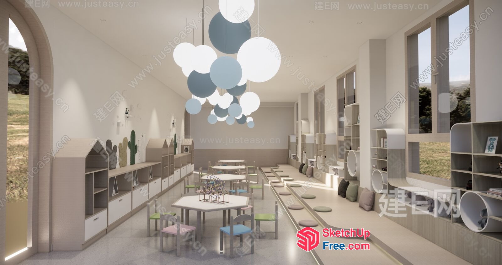 Modern Minimalist Classroom Interior Design 3D SketchUp File