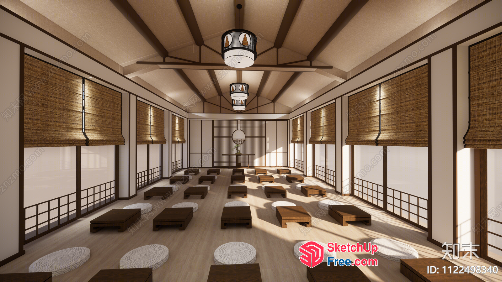 Japanese-Style Living Room With Traditional Decor 3D SketchUp File