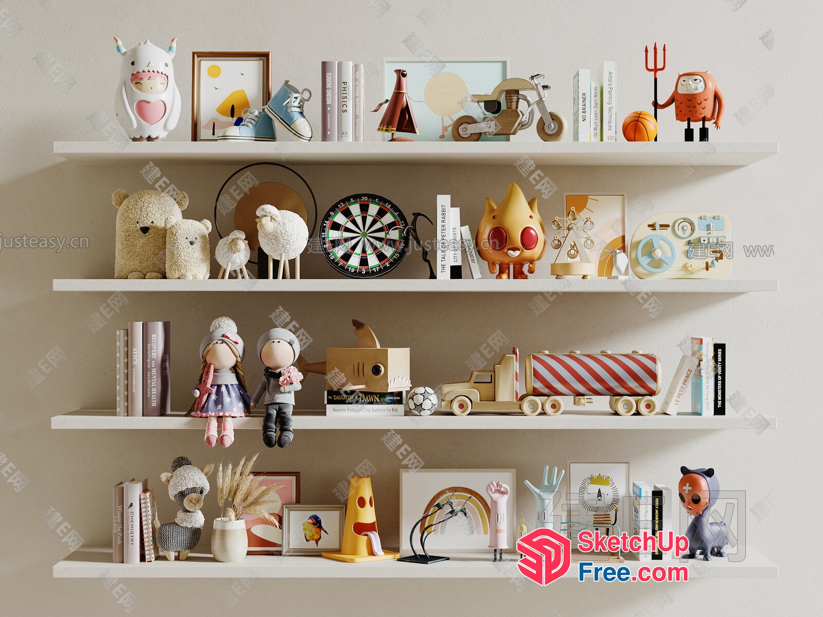 Colorful Decorative Shelf 3D SketchUp File