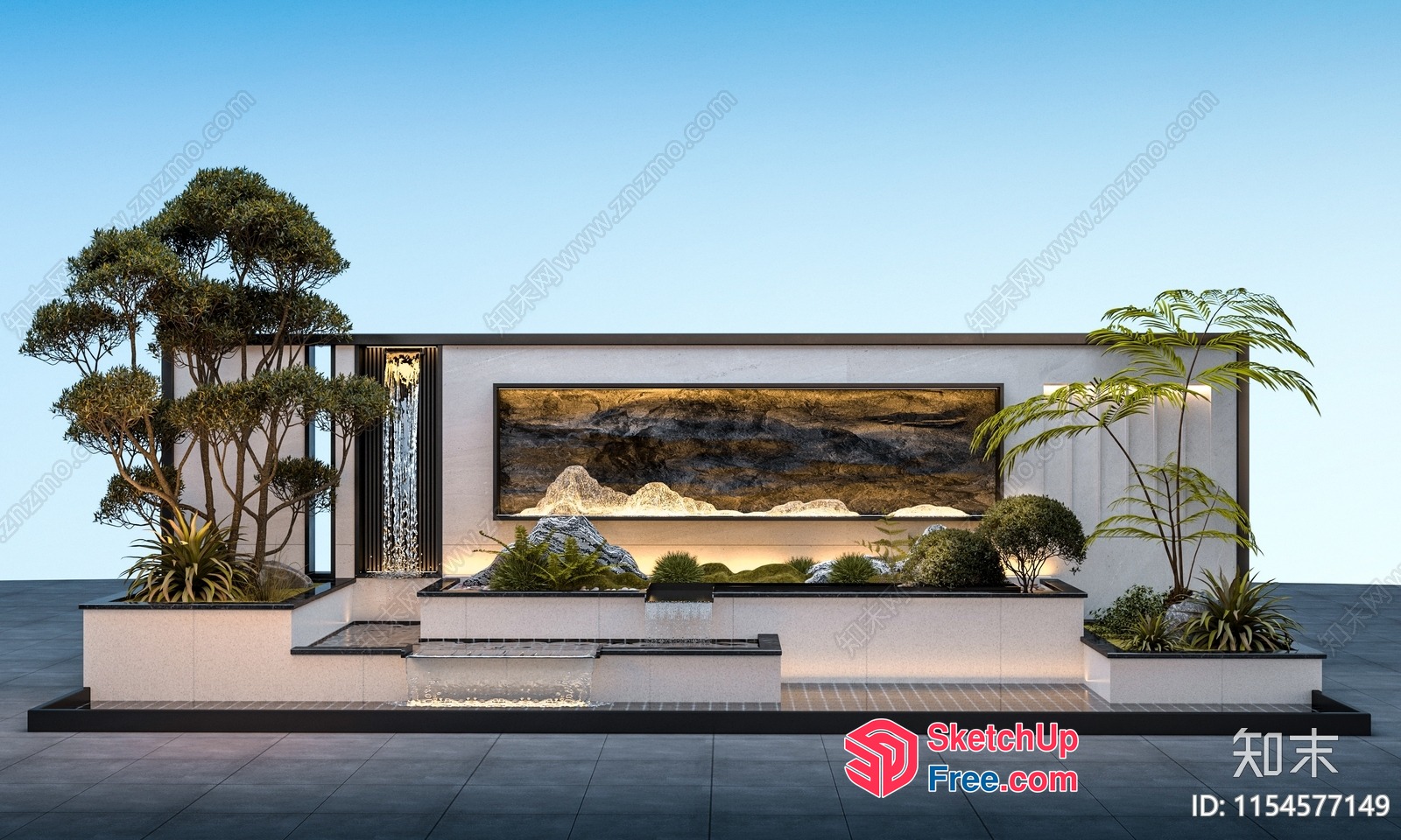 Serene Modern Japanese-Inspired Oasis 3D SketchUp File