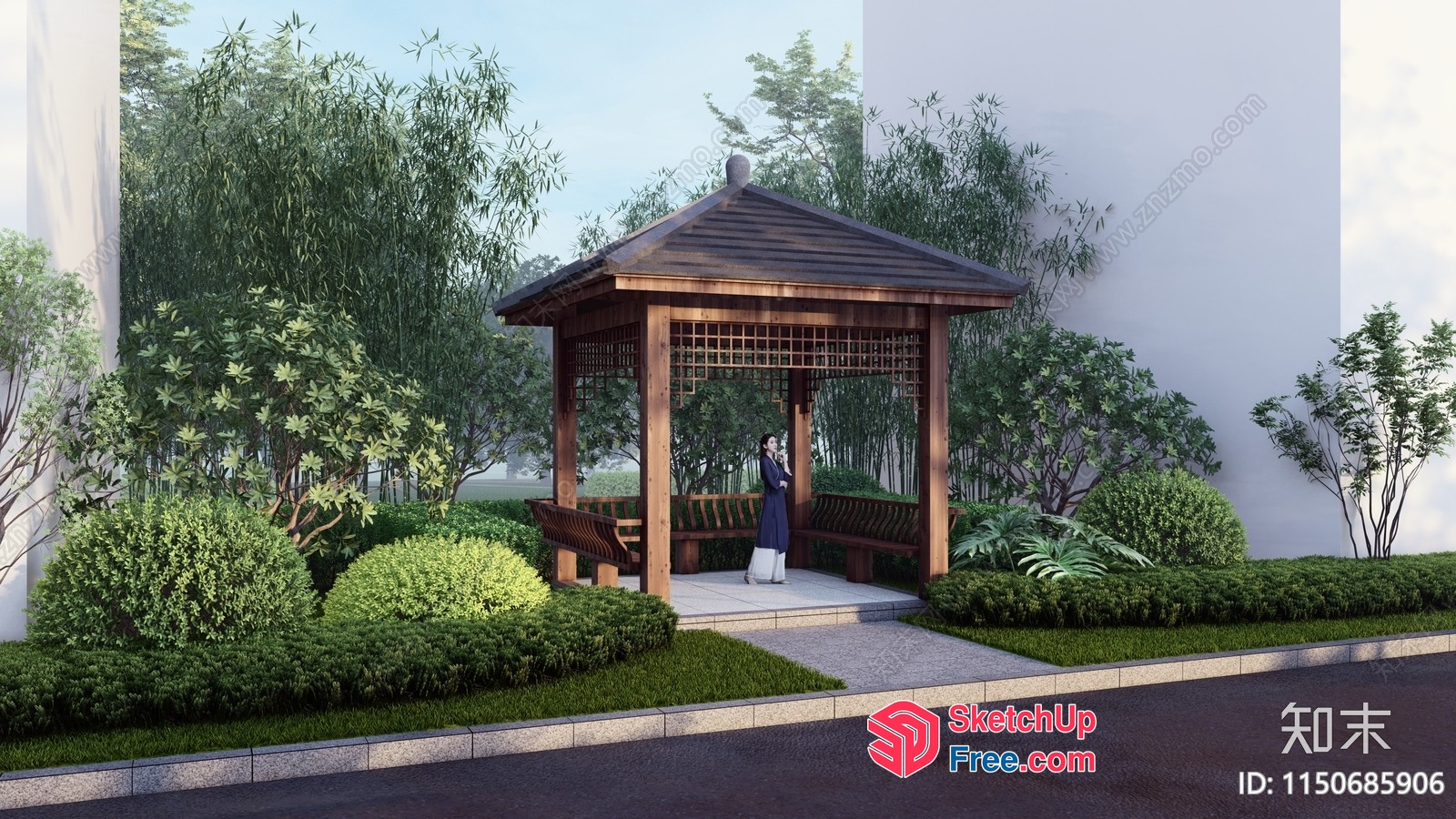 Asian-Inspired Pavilion 3D SketchUp File