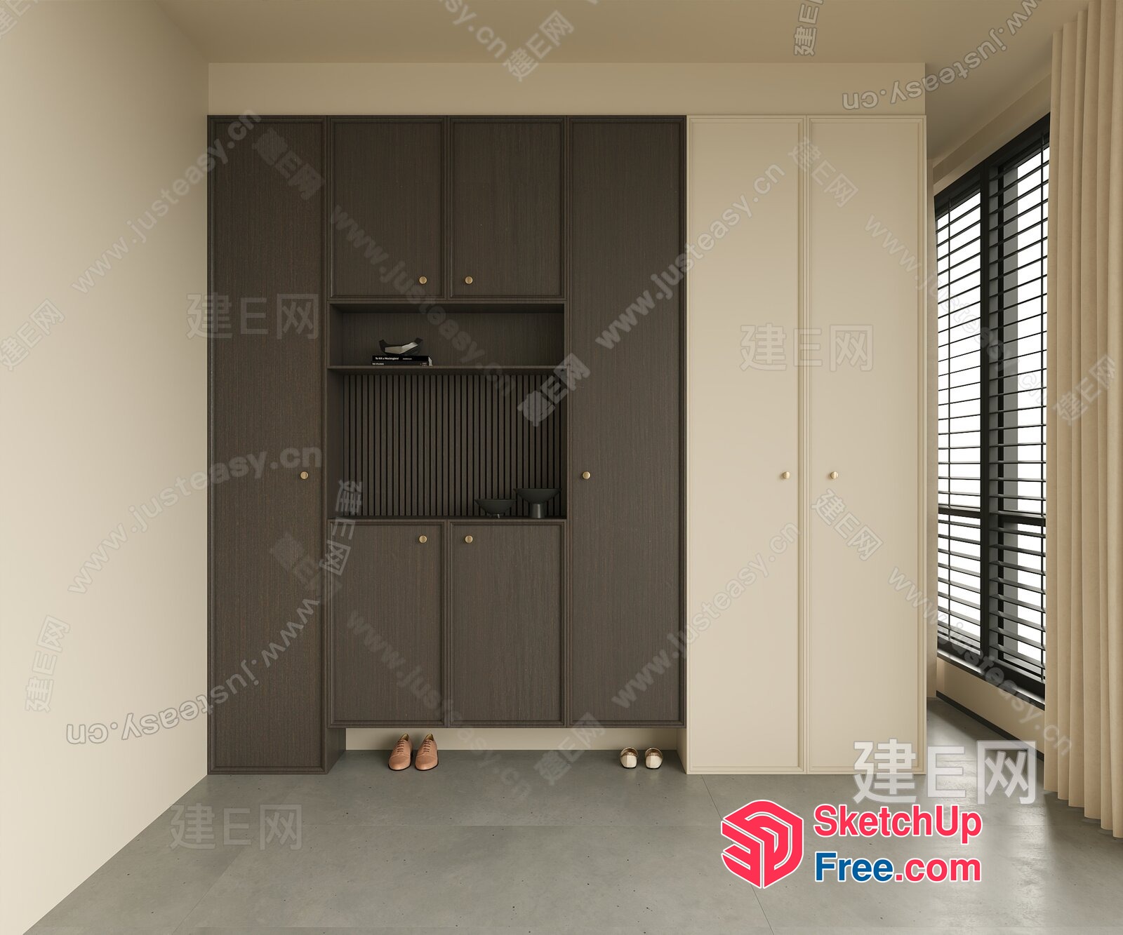 Modern Minimalist Shoe Cabinet 3D SketchUp File