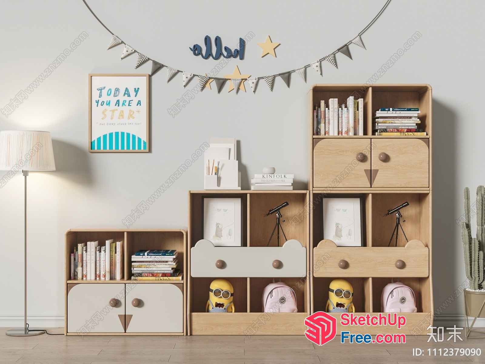 Minimalist Nordic Style Children'S Room Decor 3D SketchUp File