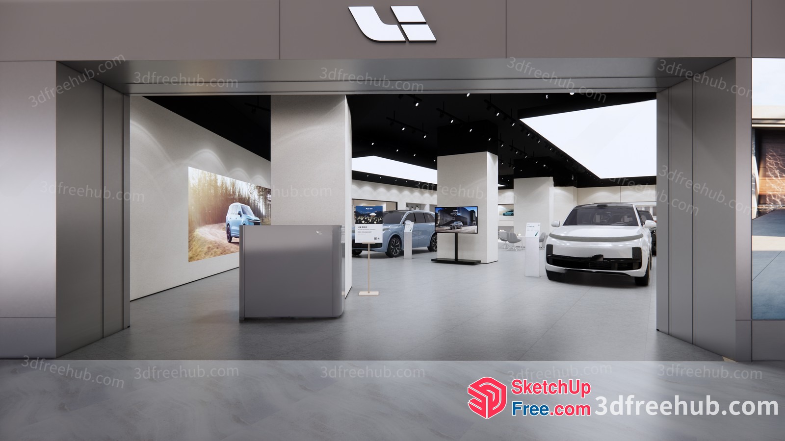 Car Showroom Interior 3D SketchUp File