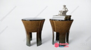 Two Modern Brown Side Tables 3D SketchUp File