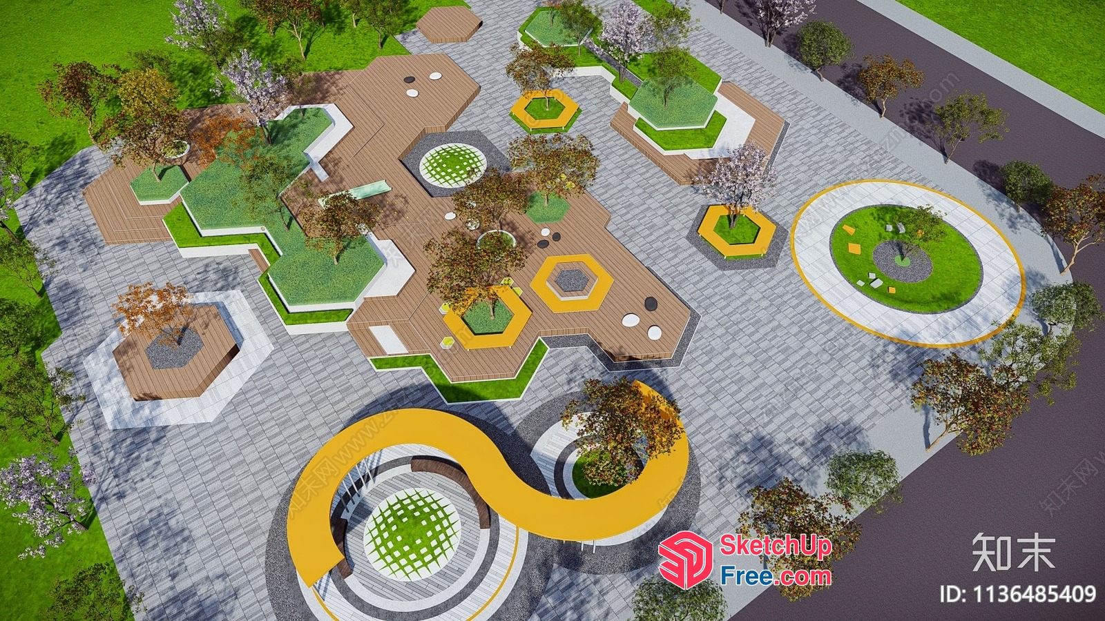 Modern Outdoor Space With Unique Furniture And Decor 3D SketchUp File