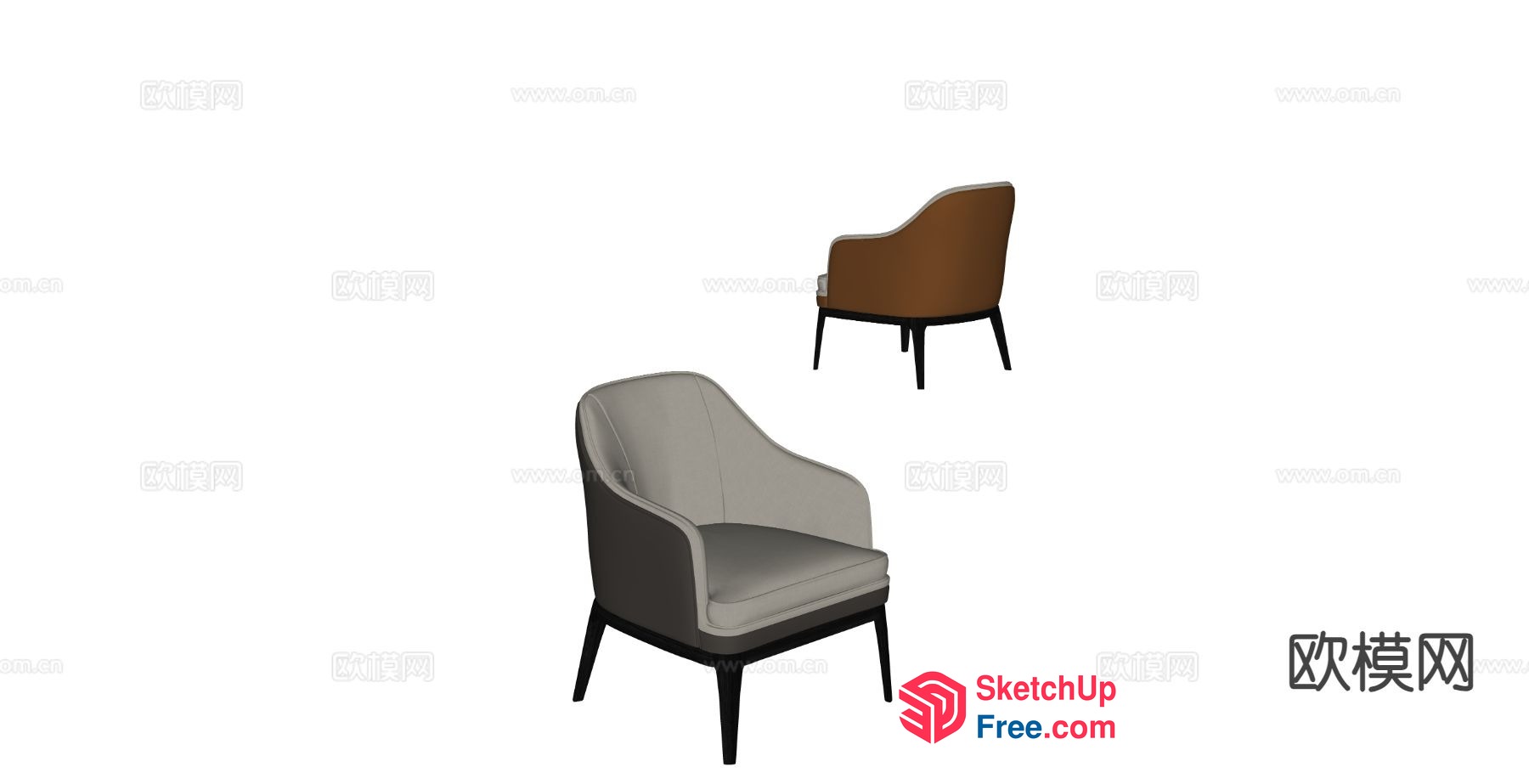 Two Chairs In A Minimalist Setting 3D SketchUp File