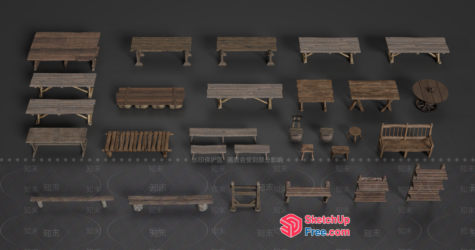 Wooden Furniture Collection 3D SketchUp File