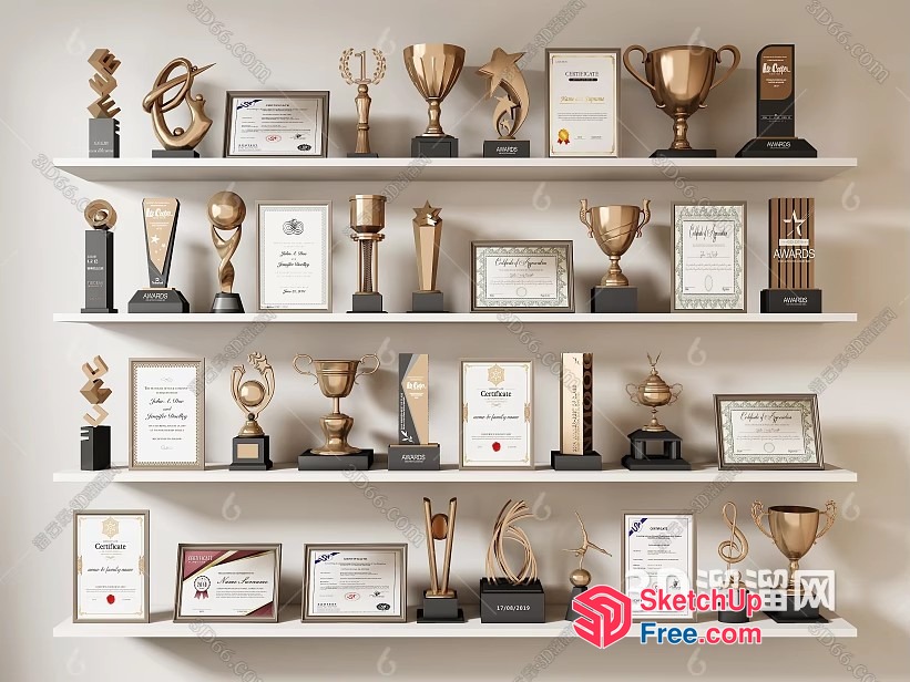 Elegant Trophy Display 3D SketchUp File