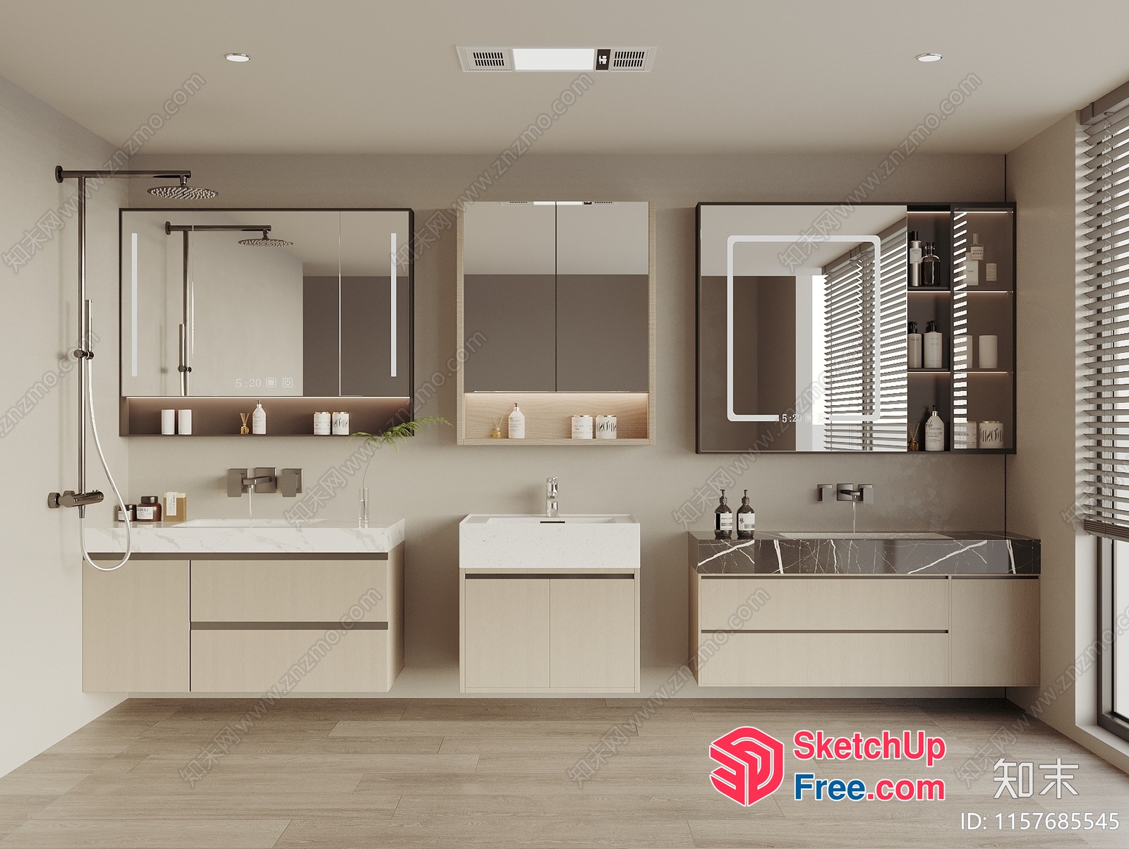 Modern Bathroom Decor With Sleek Fixtures And Neutral Tones 3D SketchUp File