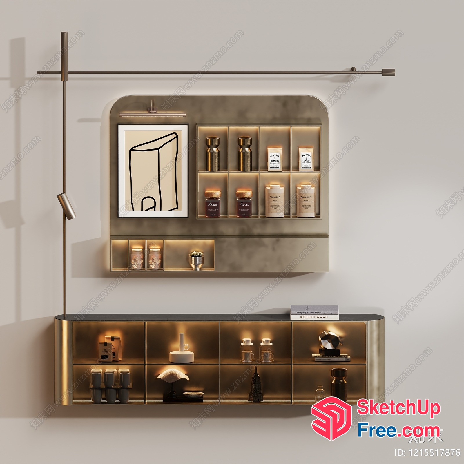 Elegant Shelf And Cabinet Design 3D SketchUp File