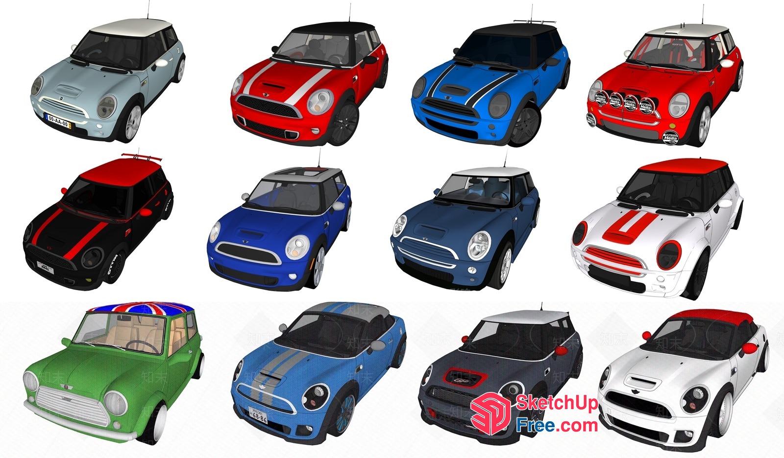 Mini Cooper Collection 3D SketchUp File