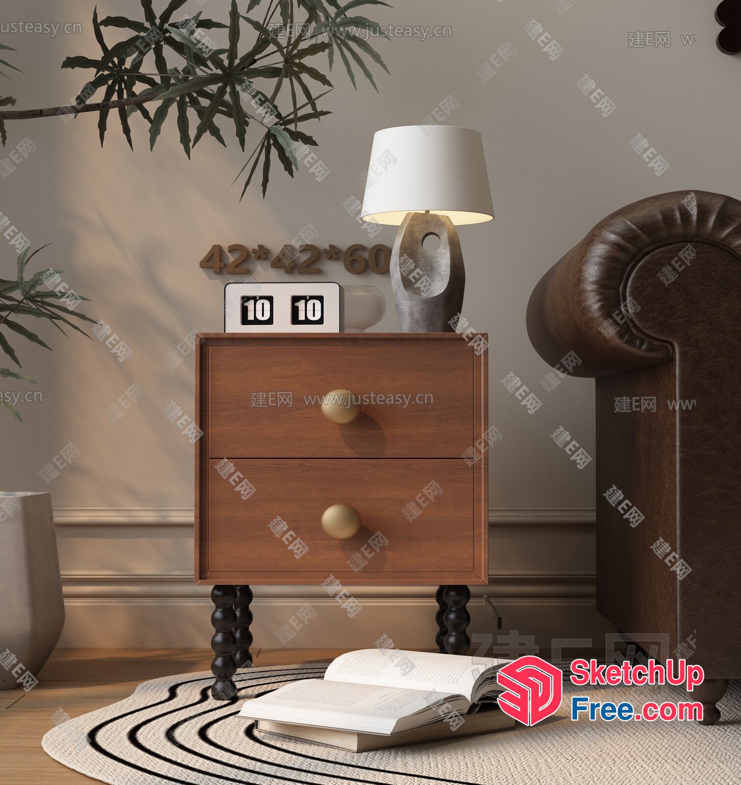 Modern And Elegant Living Room With Unique Furniture 3D SketchUp File