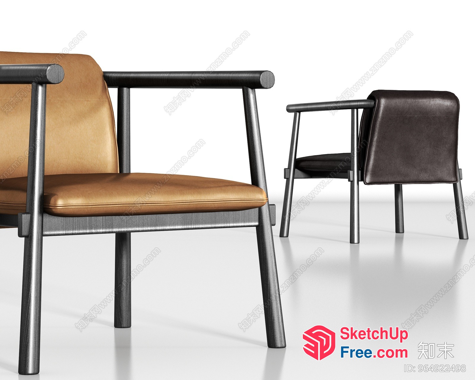 Modern Leather Chairs With Sleek Metal Frames 3D SketchUp File
