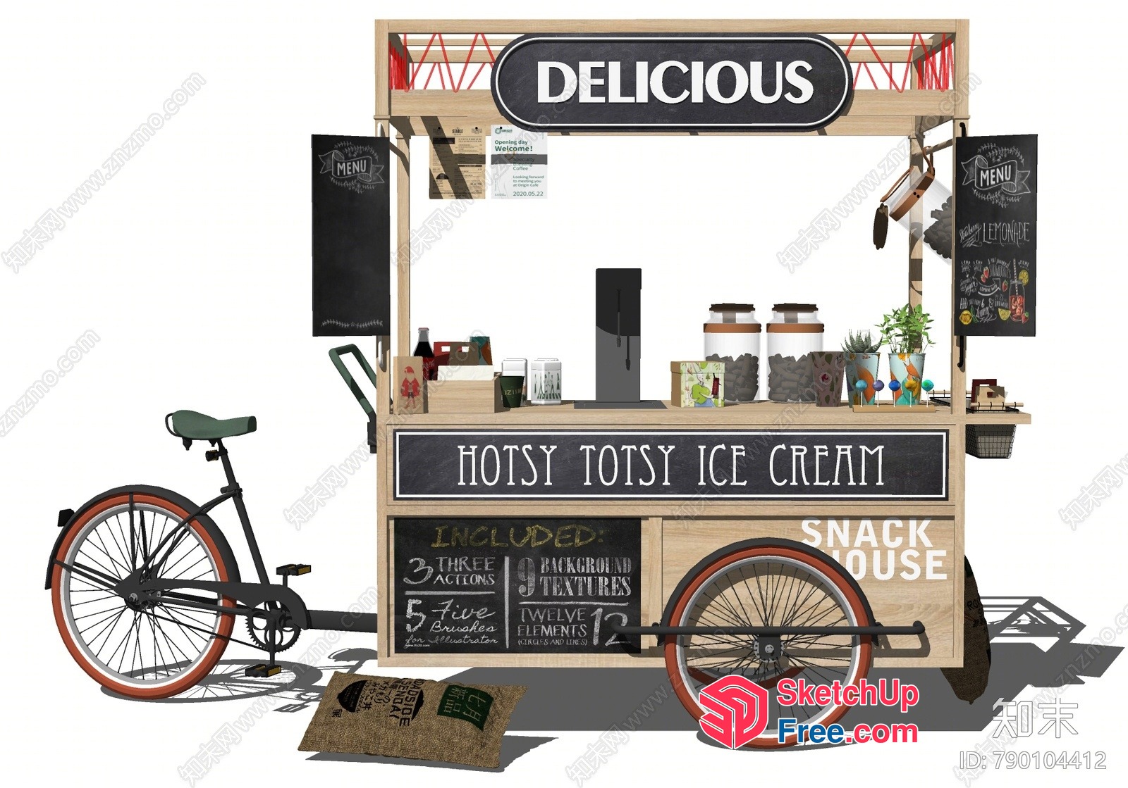Delicious Ice Cream Food Truck 3D SketchUp File