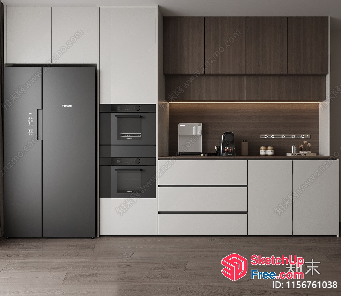 Modern Minimalist Kitchen Interior With Sleek Appliances 3D SketchUp File