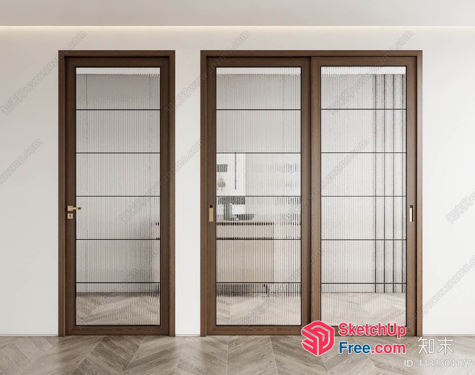 Glass Door Interior Design 3D SketchUp File