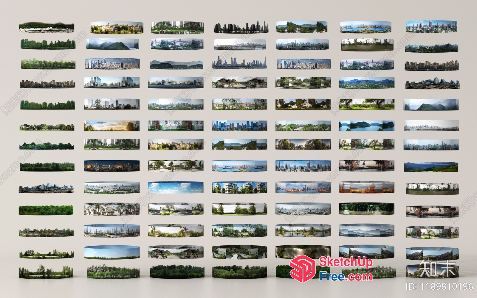 Panoramic Views Of Various Landscapes And Cityscapes 3D SketchUp File