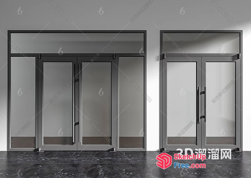Modern Glass Doorway Entrance 3D SketchUp File