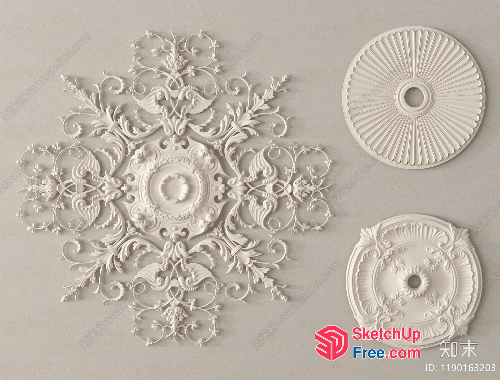 Intricate Ornate Decorative Ceiling Details 3D SketchUp File