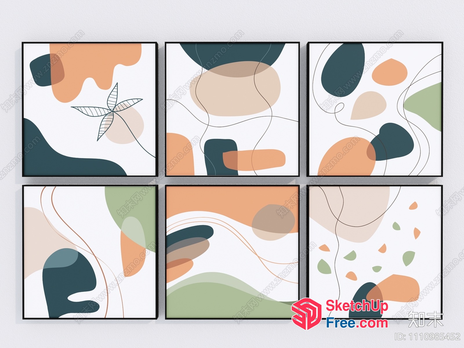 Minimalist Abstract Artwork Collection 3D SketchUp File