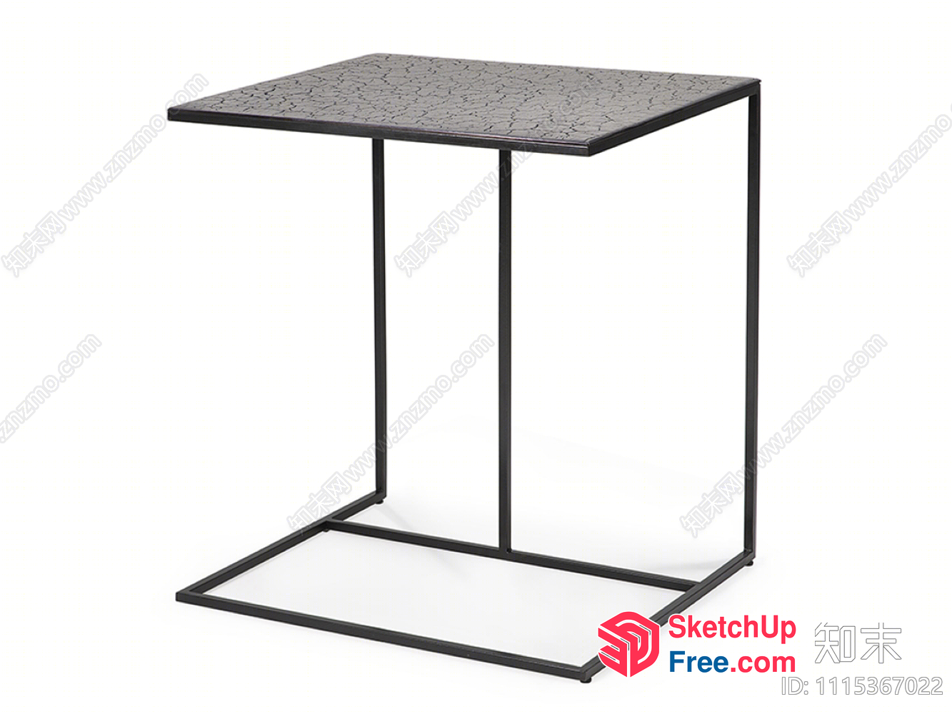 Modern Minimalist Side Table With Textured Surface 3D SketchUp File