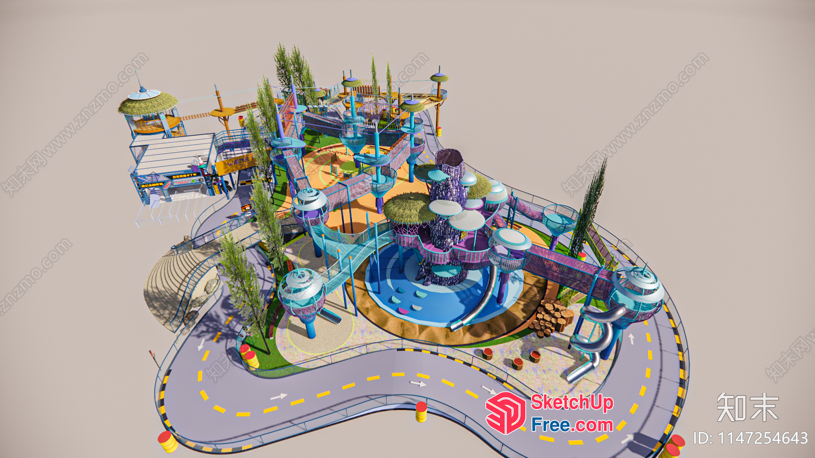 Colorful And Whimsical Water Park 3D SketchUp File