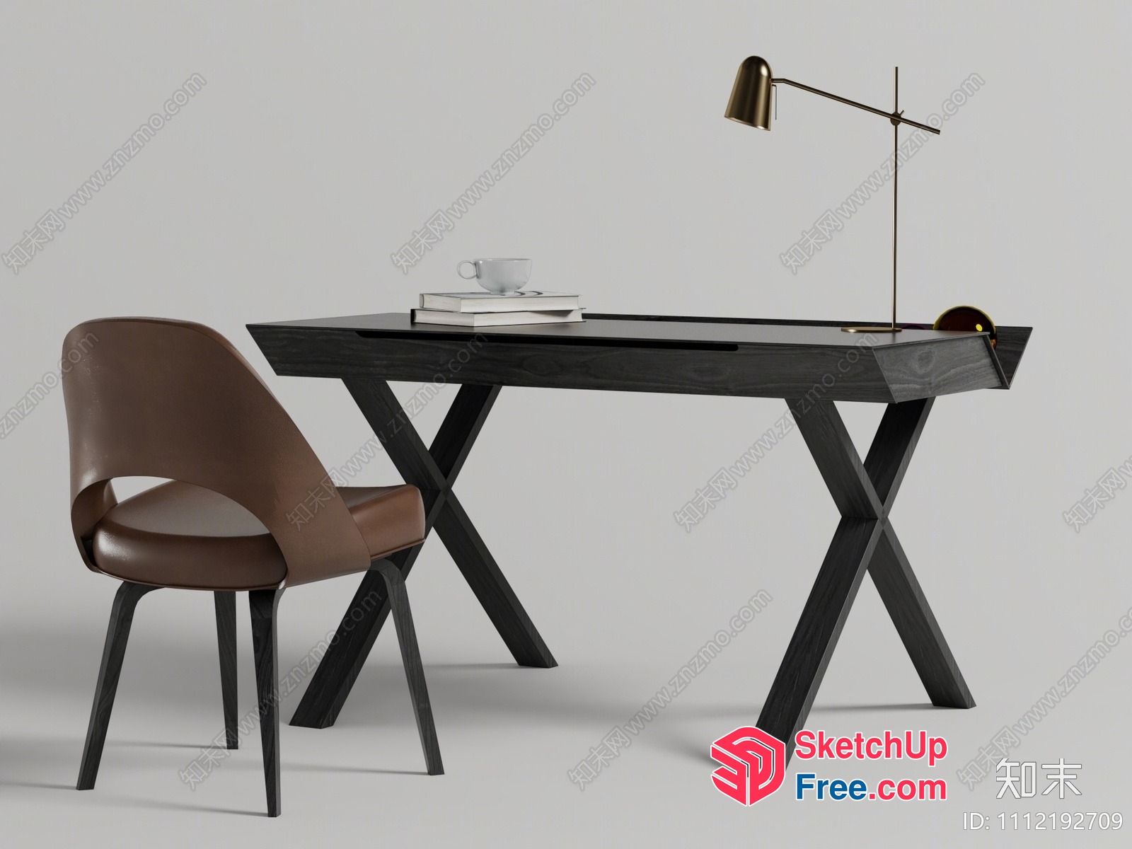 Minimalist Office Desk And Chair Setup 3D SketchUp File