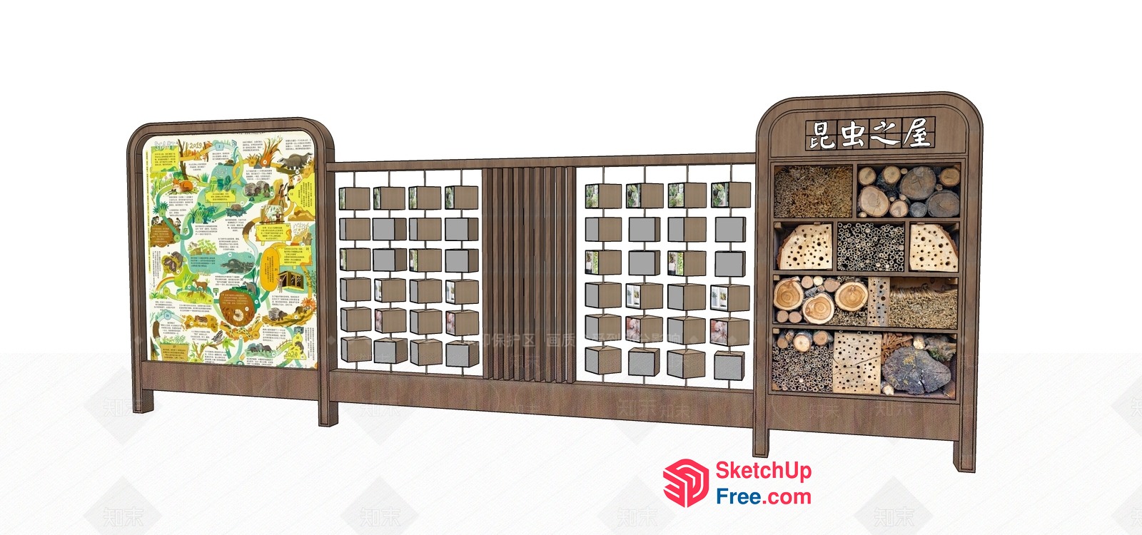Display Case With Various Decorative Elements 3D SketchUp File