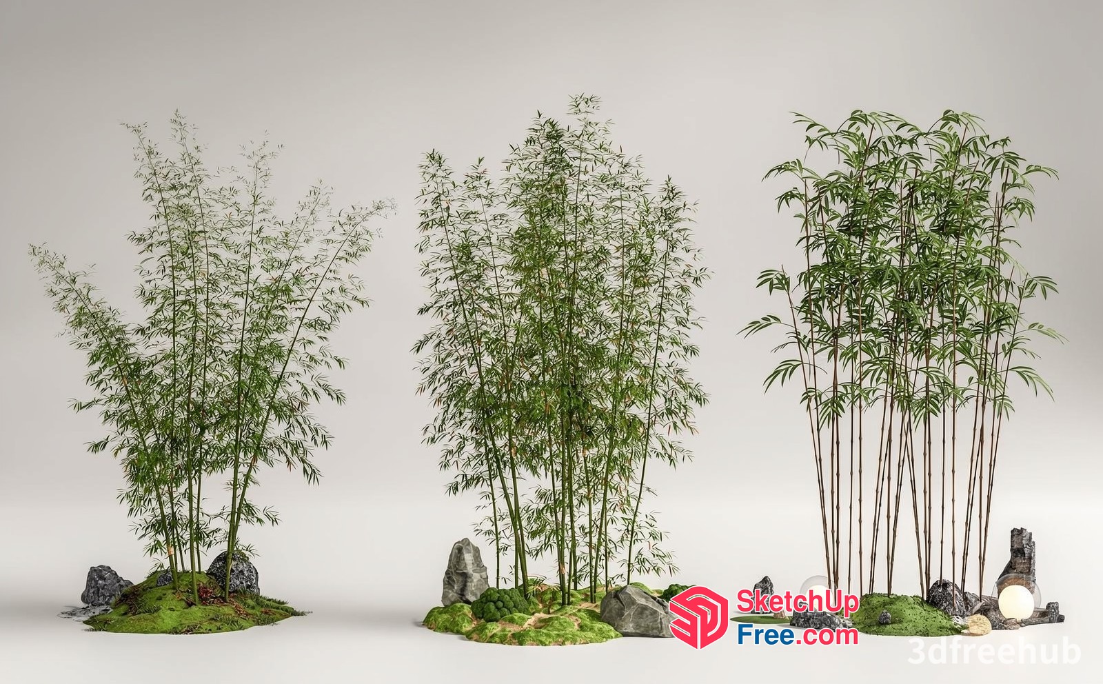 Bamboo Plants In A Japanese Garden Setting 3D SketchUp File