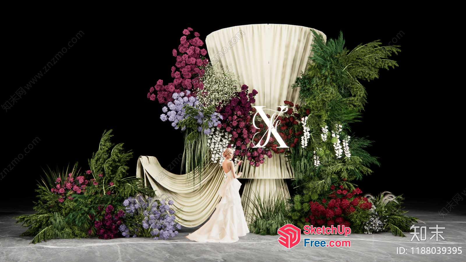 Elegant Floral Arrangement In A Modern Setting 3D SketchUp File