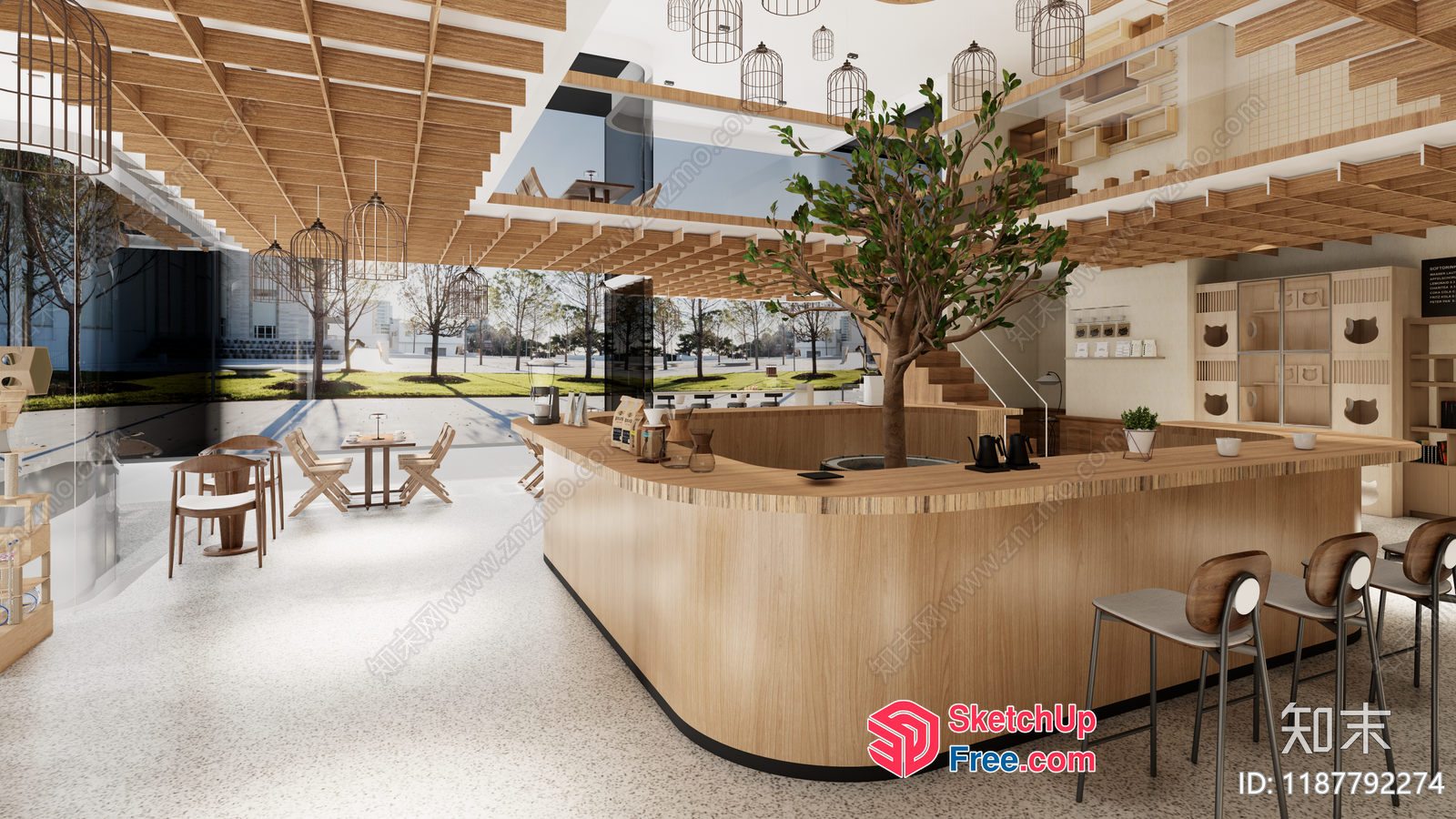 Modern Japanese-Style Interior With Natural Elements 3D SketchUp File