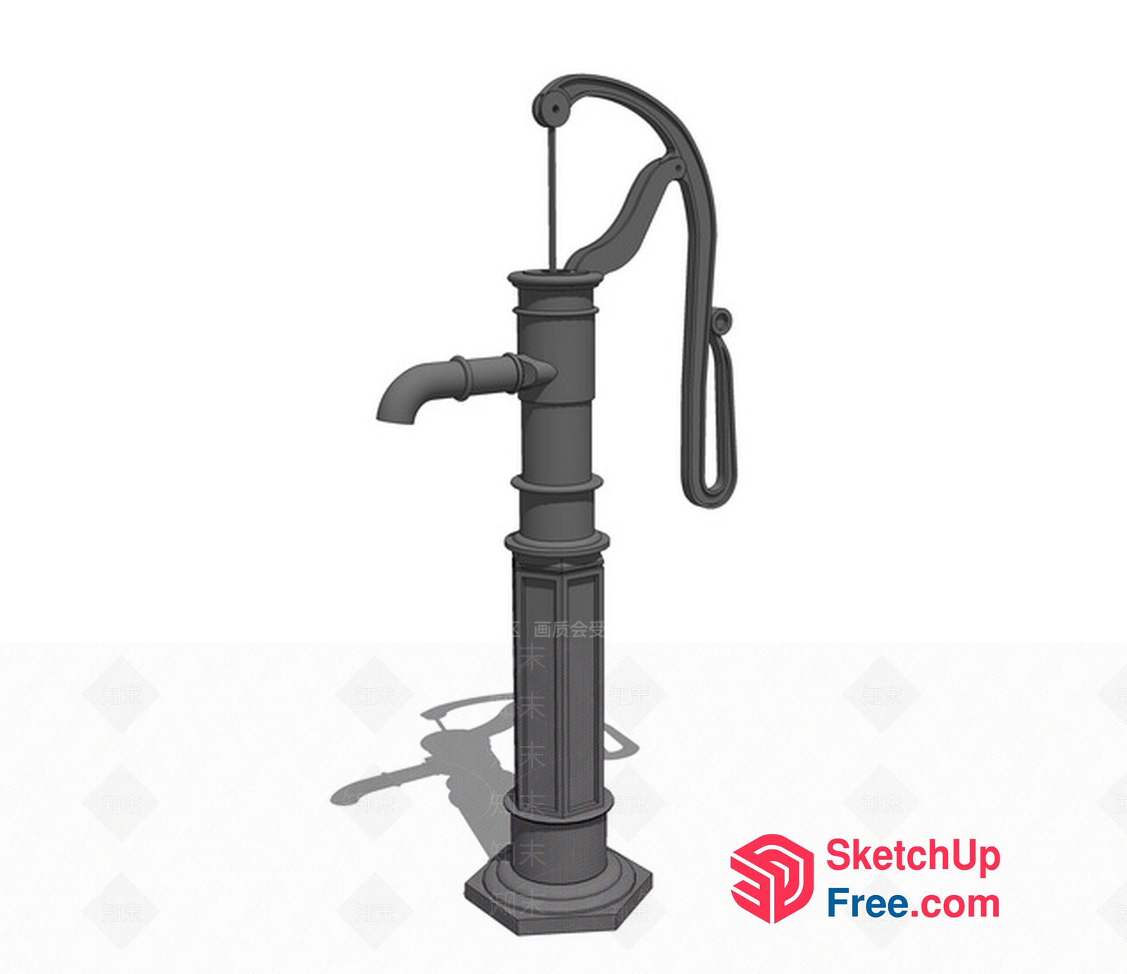 Vintage Style Water Pump 3D SketchUp File
