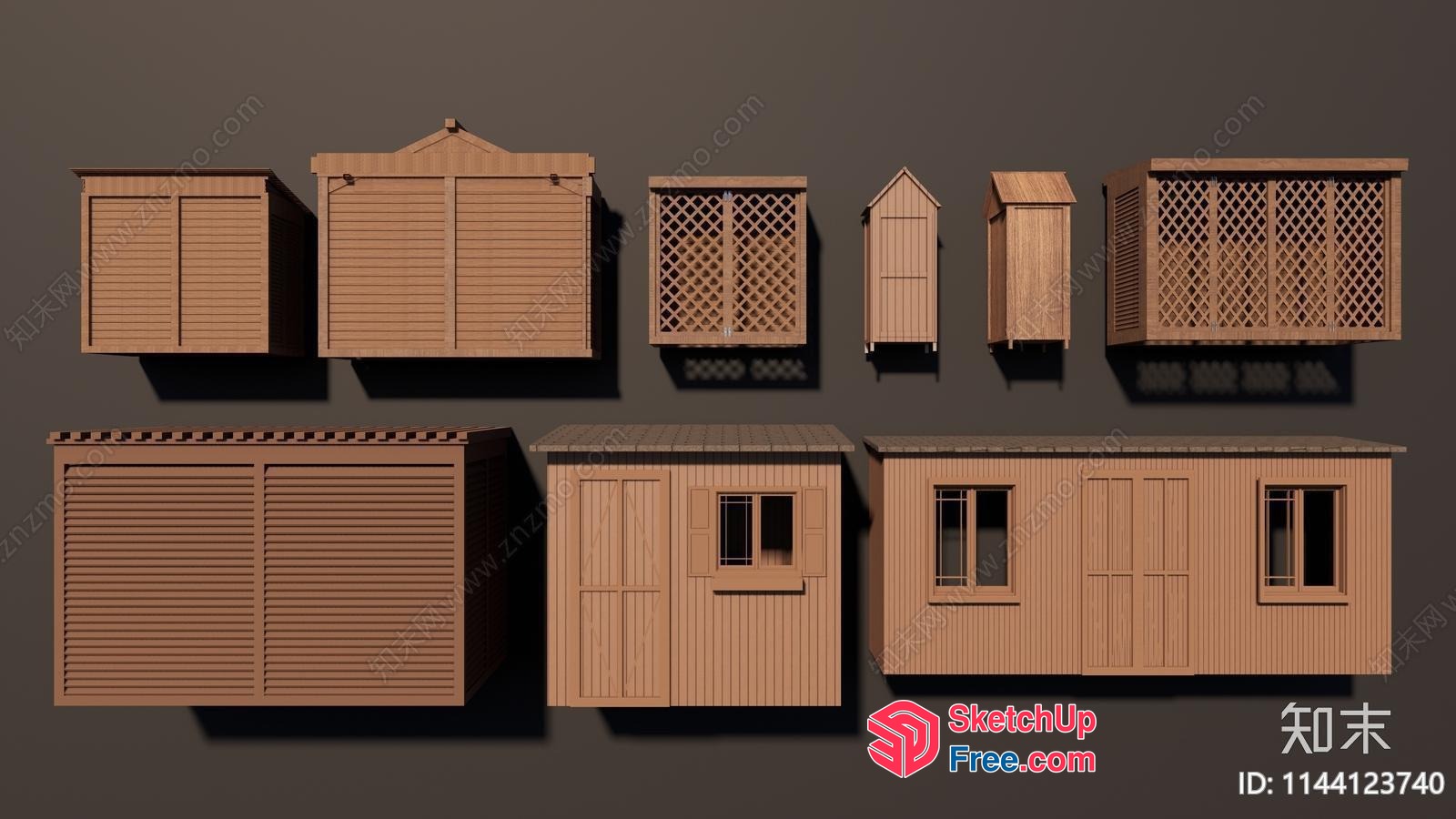 Wooden Garden Sheds And Furniture 3D SketchUp File